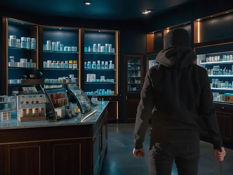 Alarmanlagen für Apotheken - Einbrecher in Apotheke